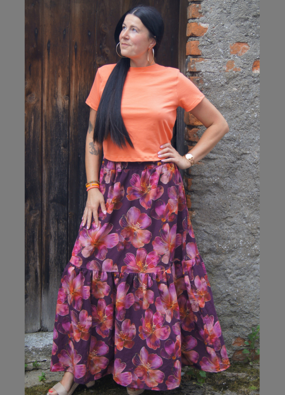 Leinen-Baumwolle Adria - Blumen - Sommerstoff